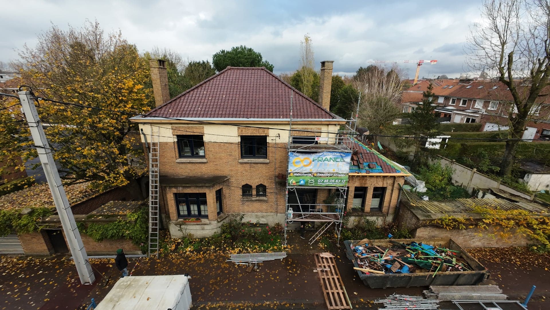 Vue aérienne d'un chantier après travaux — suivi drone